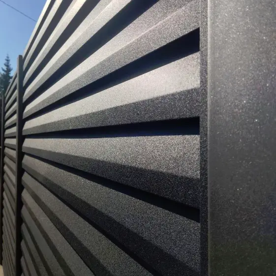 Двусторонний забор Реснички 7024 МАТТЕ Серый Графит матовый