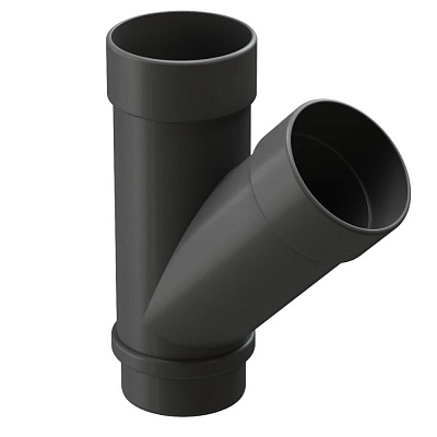 Тройник водосточных труб 45 градусов ДЕКЕ ЛЮКС d100мм цвет RAL 7024 Серый Графит