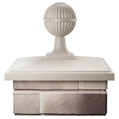 Колпак БонаМоно Бежевый с шаром на столб 1.5х1.5 кирпича фото 1