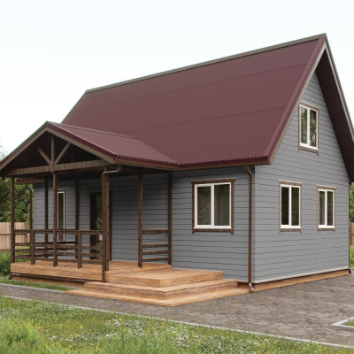 Лист Ондулин СМАРТ цвет красный на крыше дома фото2