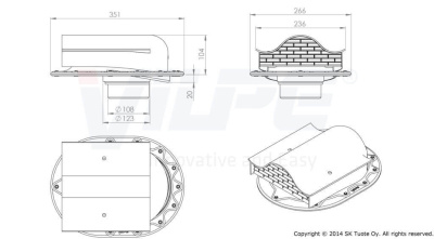 732538 Кровельный вентиль CLASSIC -KTV (красный) чертеж