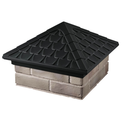 Колпак на столб забора ELBRUS Черный 1,5х1,5 кирпича Черепица фото 2